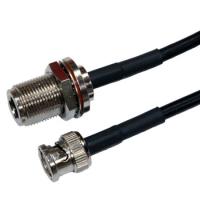 BNC Plug to N Bulkhead Jack Cable Assembly LMR240 1.5 Metre