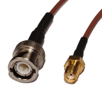 BNC Plug to SMA Jack Cable Assembly RG316 0.75 Metre