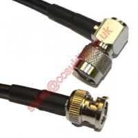 BNC Plug to TNC Elbow Plug Cable Assembly RG223U 0.75 METRE