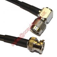 BNC Plug to TNC Elbow Plug Cable Assembly RG58CU 0.25 METRE