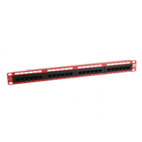 EXCEL PATCH PANEL CAT5E 1U 24 PORT UTP RED