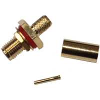 SMA Bulkhead Crimp Jack Reverse Polarity Socket RG58C/U, 7806A, 9907, CNT-195, HPF195, KX 15, LMR-195, LLA195 WCX195, 1.0/2.95 AF, RG-141A/U, URM43, URM76.