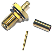 SMA Bulkhead Crimp Jack Socket Reverse Polarity LMR100