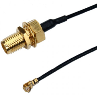 SMA BULKHEAD JACK TO IPEX CABLE ASSEMBLY 115MM LONG