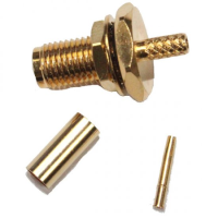 SMA Crimp Bulkhead Jack Socket RG-174/U, RG-188A/U, RG-316/U, LLA100, LMR100, KX 22A, KX 3, BMRC 100 Flex