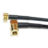 SMB ELBOW PLUG TO MCX ELBOW MALE CABLE ASSEMBLY RG174 0.25 METRE