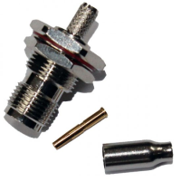 TBJCR100  Bulkhead Jack Socket Crimp LMR100