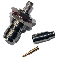 TBJCR174R Bulkhead Jack Socket Crimp Reverse Polarity RG-174/U, RG-188A/U, RG-316/U, LLA100, LMR100, KX 22A, KX 3, BMRC 100 Flex