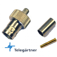 Telegartner J01003A0048 BNC Crimp Jack Mini RG179, 75 Ohm, Crimp Nickel,