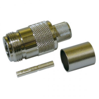 Telegartner J01021A0145 50 OHM Straight Cable Mount N Connector Jack Crimp Termination 0 to 11GHz, RG214,