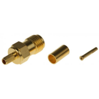 Telegartner J01151A0051 Straight, 50 OHM, Cable Mount, SMA Connector, jack, Crimp Termination, RG174, RG188, RG316