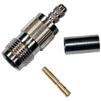 TJCR58 Crimp Jack Socket RG58C/U, 7806A, 9907, CNT-195, HPF195, KX 15, LMR-195, LLA195 WCX195, 1.0/2.95 AF, RG-141A/U, URM43, URM76.