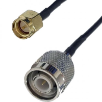 TNC PLUG TO SMA PLUG CABLE ASSEMBLY RG174 0.25 METRE