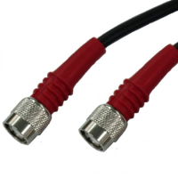 TNC PLUG TO TNC PLUG CABLE ASSEMBLY RED BOOTS LMR195 0.5 METRE