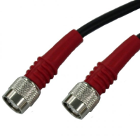 TNC PLUG TO TNC PLUG CABLE ASSEMBLY RED BOOTS LMR195 1.5 METRE