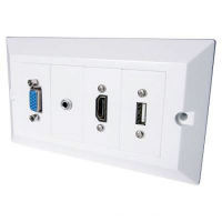 Universal AV Snap-in Modular Kit Including Faceplate, Snap In Modules and Cables 15 Metre USB-A & USB-B
