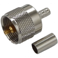 UPCR58 UHF Crimp Plug PL259-6 RG58C/U, 7806A, 9907, CNT-195, HPF195, KX 15, LMR-195, LLA195 WCX195, 1.0/2.95 AF, RG-141A/U, URM43, URM76.