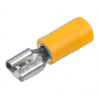 YELLOW CRIMP FEMALE PUSH ON 6.3 X 0.8MM