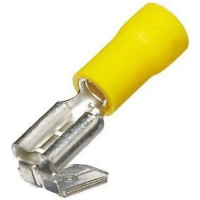 YELLOW CRIMP PUSH ON ADAPTOR (PIGGY BACK) 6.3 X 0.8MM PACKS OF 100 EBP0A63