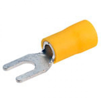 YELLOW CRIMP SPADE (FORK) 3.5MM