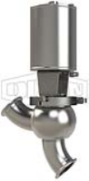 SSV Series Single Seat Valve, Shut-Off Y Body, Clamp, Spring Return Actuator (Air-To-Raise)