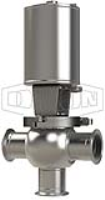 SSV Series Single Seat Valve, Shut-Off T Body, Clamp, Spring Return Actuator (Air-To-Raise)
