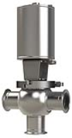 SSV Series Single Seat Valve, Shut-Off T Body, Clamp, Spring Return Actuator (Air-To-Raise)
