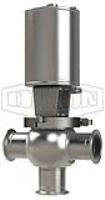 SSV Series Single Seat Valve, Shut-Off T Body, Clamp, Double Acting Actuator (Air-To-Air)