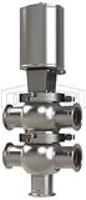 SSV Series Single Seat Valve, Divert TT Body, Clamp, Spring Return Actuator (Air-To-Raise)