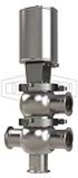 SSV Series Single Seat Valve, Divert LT Body, Clamp, Double Acting Actuator (Air-To-Air)