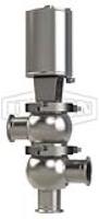 SSV Series Single Seat Valve, Divert LL Body, Clamp, Double Acting Actuator (Air-To-Air)