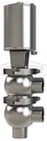 SSV Series Single Seat Valve, Divert F Body, Weld, Spring Return Actuator (Air-To-Raise)