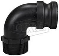 Polypropylene Cam & Groove Type F 90° Elbow Adapter x Male NPT