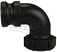 Polypropylene Cam & Groove Type A 90° Elbow Adapter x Female NPT