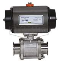 Pneumatically Actuated 3-Piece Sanitary Stainless Ball Valve
