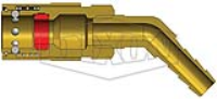 DQC CM-Series Industrial Mold Interchange Unvalved Coupler 45° Hose Barb