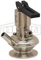 BSV Series Dixon/Rieger 3A Sample Valve, Single Port with Pneumatic Actuator with Self Closing Lever