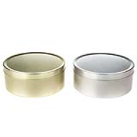 Silver and Gold Round Seamless Travel Sweet Solid Slip Lid Tins
