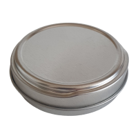 Silver Round Seamless Push To Open Shoe Polish Tin