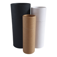 Lined Push-up Base Cardboard Tubes in Black, White and Brown Kraft