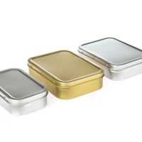 Silver and Gold Rectangular Tobacco Tins