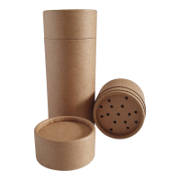 Cardboard Shaker Tube with Water Resistant Liner in Brown Kraft