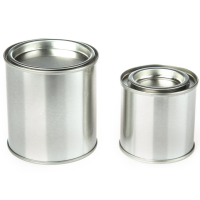 Silver Round Paint Pot Style Tin