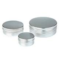 Silver Round Aluminium Tin Container With Smooth Lid and EPE Liner
