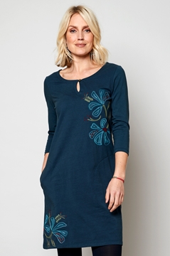 Organic Cotton Tunic Dress with Embroidery