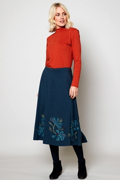 Organic Cotton Embroidered Swing Skirt