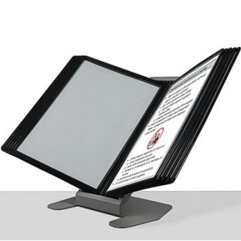 Desk Top Poster Flip Displays With Multiple Pivoting Pockets