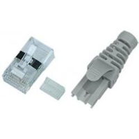 6A-PLG-SH-BT - CAT6a Shielded RJ45 Male Plug Boot Snagless Terminate Strain-relief