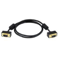VEXT-THN-GF-1-5   -   Thin VGA Extension Cable Gold Connectors Ferrites Male Female 1.5 ft 15HD Male - 15HD Female Black