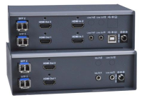 ST-IPFOUSB4K-L-LCDH Dual Monitor 4K 10.2Gbps HDMI USB KVM Extender with Video Wall Support Over IP via Two Duplex LC Singlemode/Multimode Fiber Optic Cables